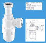 Bottle Trap & 1.25" Domed Urinal Waste Drain Stainless Steel 1 1/4" 42mm Thread - Image 5
