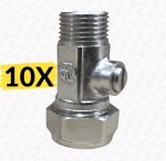 10 x 15mm x 3/8" Isolating Shut Off Valve with Flat Face for Tap Flexis Service