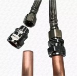 Grohe CHROME Pair 3/8" Inch Flexi Tail Pipe Adapter Fitting Compression - Image 2