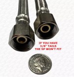 Grohe CHROME Pair 3/8" Inch Flexi Tail Pipe Adapter Fitting Compression - Image 4