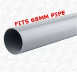 Gutter Down Pipe Rainwater Repair Set 2 x Joiners for 68mm Grey Drain Pipe - Image 3