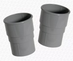 Gutter Down Pipe Rainwater Repair Set 2 x Joiners for 68mm Grey Drain Pipe