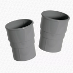 Gutter Down Pipe Rainwater Repair Set 2 x Joiners for 68mm Grey Drain Pipe