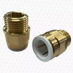 Grohe Pair BRASS 1/2" Inch Flexi Tail Pipe Adaptor Fitting PUSHFIT European Tap