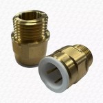Grohe Pair BRASS 1/2" Inch Flexi Tail Pipe Adaptor Fitting PUSHFIT European Tap - Image 3