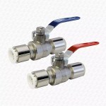 Pair of 15mm Speedfit Lever Valves Full Bore Hot & Cold Ball Type Shut Off Push