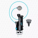 LONG Cable Toilet Dual Flush Cistern Valve with Brushed Nickel Push Button