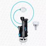 LONG Cable Toilet Dual Flush Cistern Valve with Gloss White Push Button