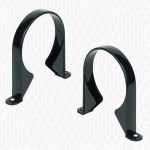 Black Soil Pipe Clips x 2 Soil & Vent Pipe Bracket 110mm 4"