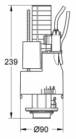 Grohe DAL Pneumatic Dual Flush Cistern Valve Assembly 42774 000 - Image 3