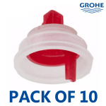 Pack of 10 Grohe 43733000 Fill Valve Membrane Washers | Clear/Red Diaphragm for GroheDal | Genuine