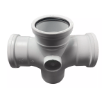 Osma 110mm Cross Tee 4-Way Double Branch 92.5 Degree | White Push Fit Soil Pipe 4S230W
