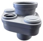 Wavin Osma Osmalink 3 Way Soil Pipe Waste Pipe Manifold 110mm 4S595G Grey