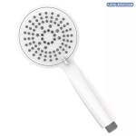 White 3 Mode Easy Clean Shower Head Handset for Hard Water Areas Rub Clean 1/2"