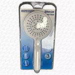 White 3 Mode Easy Clean Shower Head Handset for Hard Water Areas Rub Clean 1/2" - Image 6