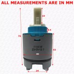 Paini Mixer Tap Cartridge 40mm Replacement Tap Valve Light Grey & Blue Atomix - Image 3