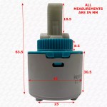 PAINI NF U3 Jolly 40mm Mixer Tap Ceramic Disc Cartridge | Flat Bottom Replacement Valve Spare - Image 3