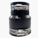 50mm x 40mm Fernco Type Flex Seal Rubber Coupler with Jubilee Clips Universal