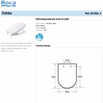 ROCA Debba Soft Close Square Toilet Seat & Fittings 8019B200U - White - Image 3