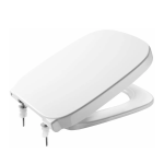 Roca Debba Soft Close Square Toilet Seat and Hinges | Genuine Replacement White Finish | 8019B200U