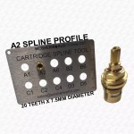 PPI 20 1/2" Thread Ceramic Disc Tap Cartridge Valves A2 - 20 Spline x 7.5mm - Image 3