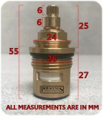 IFLO 3/4" Thread Ceramic Disc Tap Cartridge Valves A2 - 20 Spline x 7.6mm (486) - Image 2