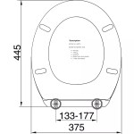 Pearl Anti Bacterial 'Oval' Shape Standard Closing Toilet Seat NON Soft Close - Image 2