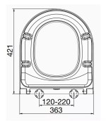 Short D SLIM Toilet Seat Top Fix Soft Close Fits RAK Compact & Tavistock Micra - Image 4