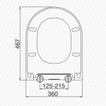 Long D ONE Elongated D Shaped Toilet Seat Top Fix Soft Close 467mm Long - Image 2
