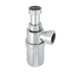 1 1/4" Chrome Finish Adjustable Telescopic Bathroom Sink Waste Bottle Trap - Image 2