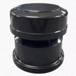 Black 110mm External Air Admittance Valve | 4" Anti-Syphon Soil Pipe Vent for Outside Use