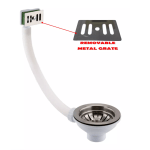90mm Basket Strainer Waste for Ceramic Belfast Sink | Rectangular Overflow Grill
