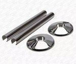 Shiny Chrome Effect Radiator Pipe Cover Kit made by Talon Snappit 200mm Long