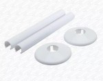 White Radiator Pipe Cover Kit made by Talon Snappit 200mm Long