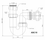 ASC10 McALPINE Adjustable 40mm Kitchen Sink Waste U Bend P Trap Multifit 1 1/2" - Image 4