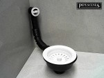 Kitchen Sink Basket Strainer Waste & Overflow Drain Coloured White for 90mm Hole - Image 7