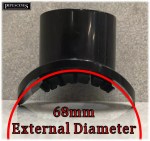 68mm Rainwater Down Pipe Drill In Clip On Boss to 32mm ( 36mm ) Pipe Insert Black - Image 3