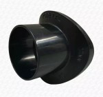 68mm Rainwater Down Pipe Drill In Clip On Boss to 32mm ( 36mm ) Pipe Insert Black