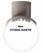 68mm Rainwater Down Pipe Drill In Clip On Boss to 32mm ( 36mm ) Pipe Insert Grey - Image 2