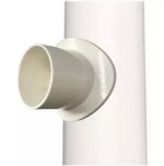 Rodetal Pipe Adaptor White 110mm to 55mm Clip In Boss Adapter Fitting - Waste Pipe to Soil Pipe - Image 2