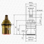 3/4" Bath Tap BC2 / B6 Ceramic Disc Tap Cartridge Valves 24 Spline x 7.8mm PR - Image 2