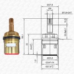 3/4" Bath Tap BC3 / C2 Ceramic Disc Tap Cartridge Valves 24 Spline x 7.8mm PR - Image 2