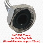 22mm x 3/4" BSP x 300mm Push-Fit Flexible Bath Tap Connector with Isolating Valve | WRAS Approved - Image 4