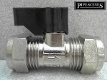 15mm Chrome Compression Lever Isolating Valve | Manual Finger Lever Ball Valve for Water Shut Off - Image 2