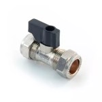 15mm Chrome Compression Lever Isolating Valve | Manual Finger Lever Ball Valve for Water Shut Off
