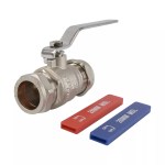 28mm Full Bore Lever Ball Valve | Universal Red & Blue Handle Isolation Valve for Hot and Cold Water