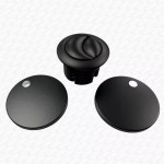 Black Toilet Push Button Dual Flush & Slimline Toilet Seat Hinge Fixing Covers - Image 7