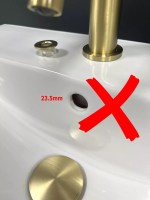 Brushed Brass Gold Basin Overflow Hole Cover | Decorative Sink Finishing Cap - Image 4