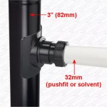 Black 3" 82mm x 32mm 36mm Boss Clip Mechanical Boss 1 1/4" Waste Adaptor - Image 2