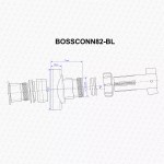 Black 3" 82mm x 32mm 36mm Boss Clip Mechanical Boss 1 1/4" Waste Adaptor - Image 3